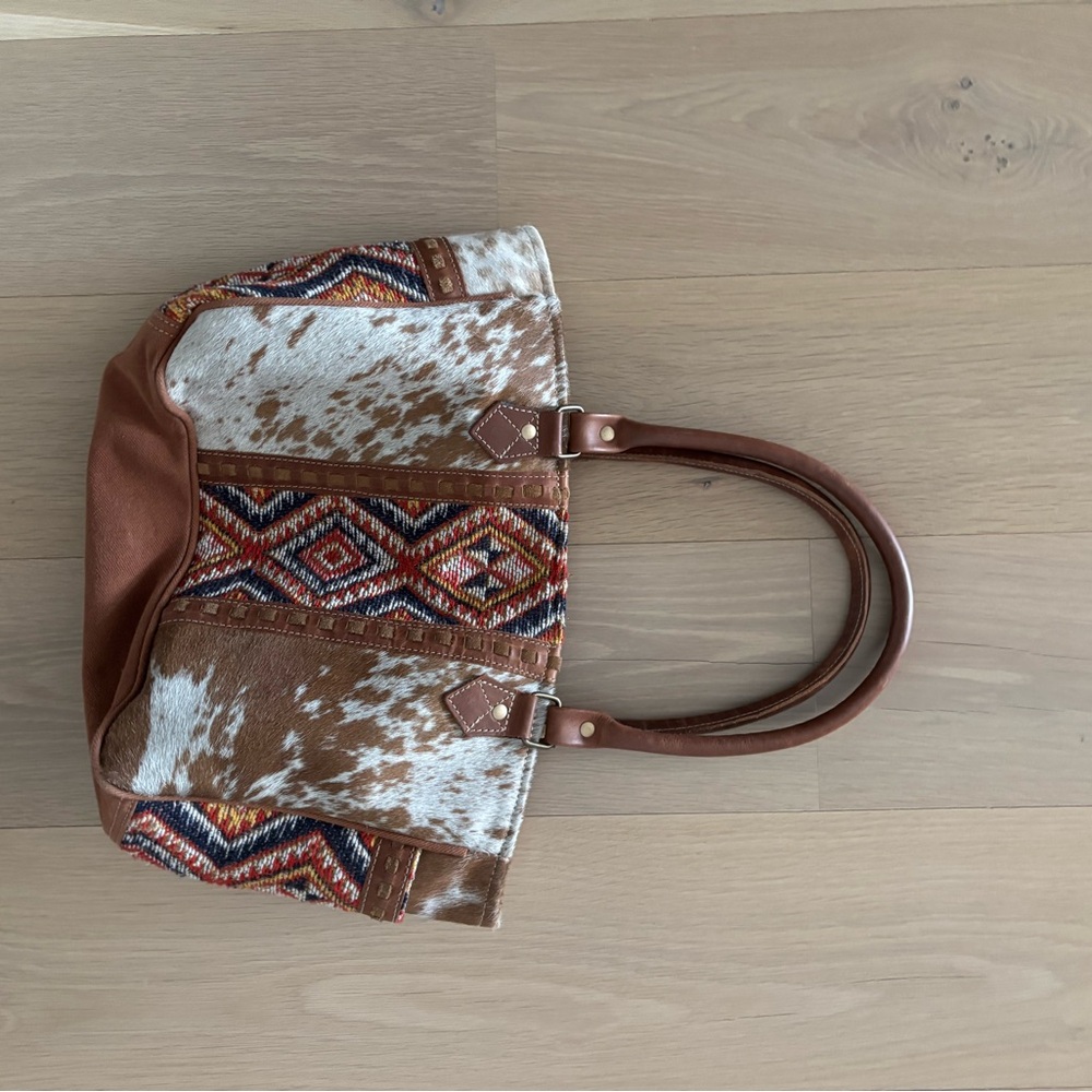 Brown Patterned Tote Bag